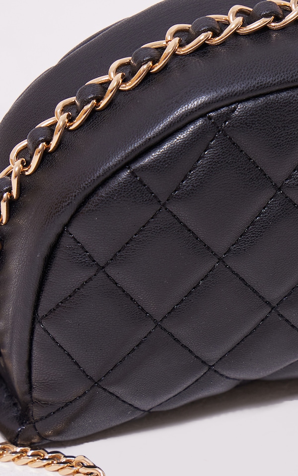 Black Diamond Padded Chain Cross Body Bag PrettyLittleThing USA