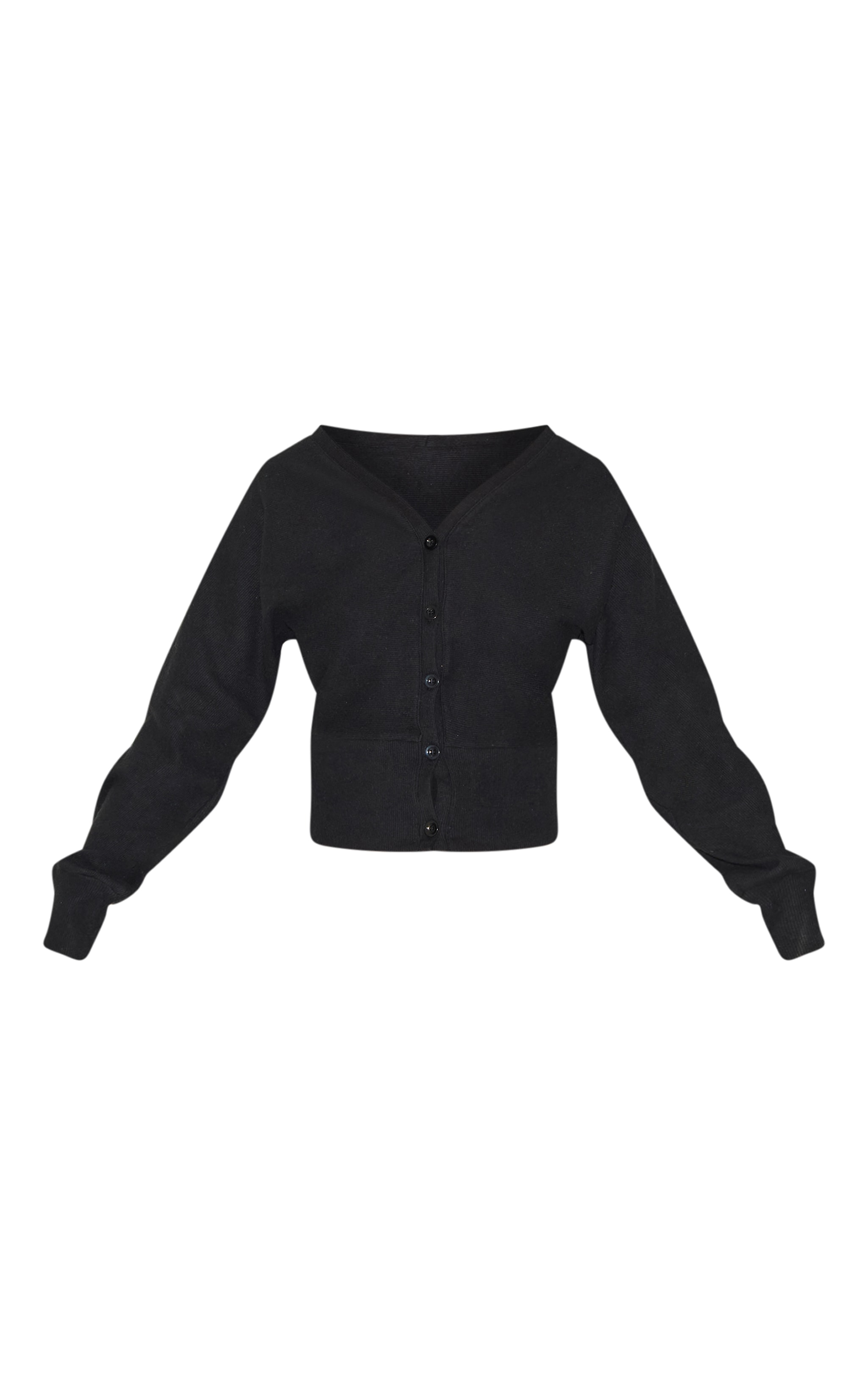 Cardigan côtelé doux noir à boutons image 5