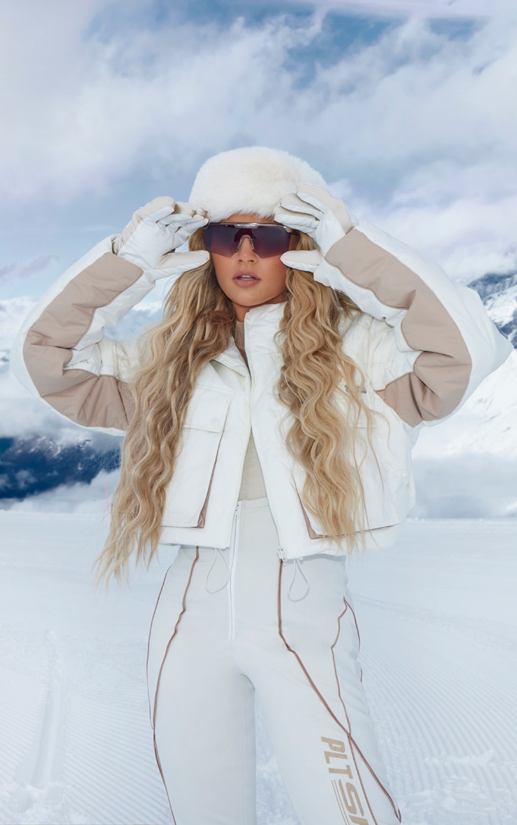 PRETTYLITTLETHING SKI Cream Pocket Front Toggle Hem Jacket image 1