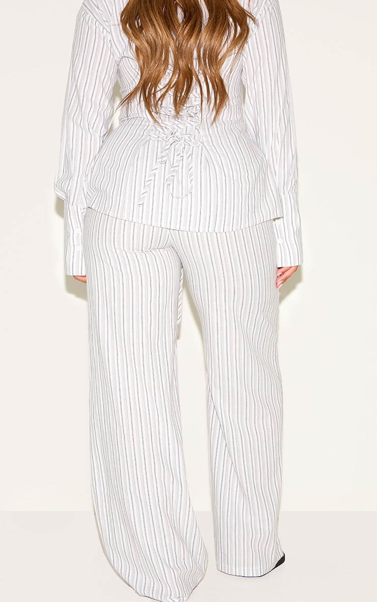 Shape Stone Striped Elasticated Waist Wide Leg Pants image 3