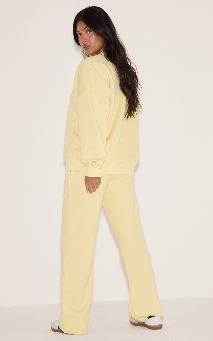 Butter Yellow Oversized Sweat Tracksuit Set image 2