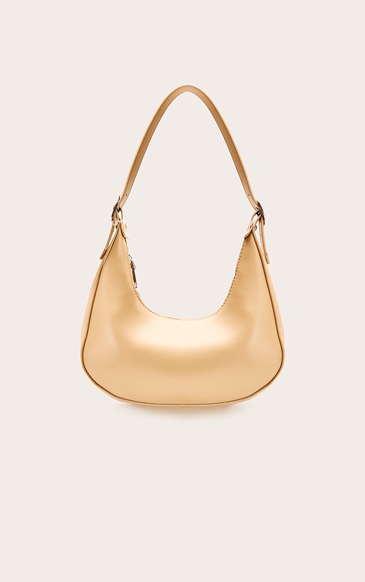 Butter Yellow Curved PU Shoulder Bag image 2