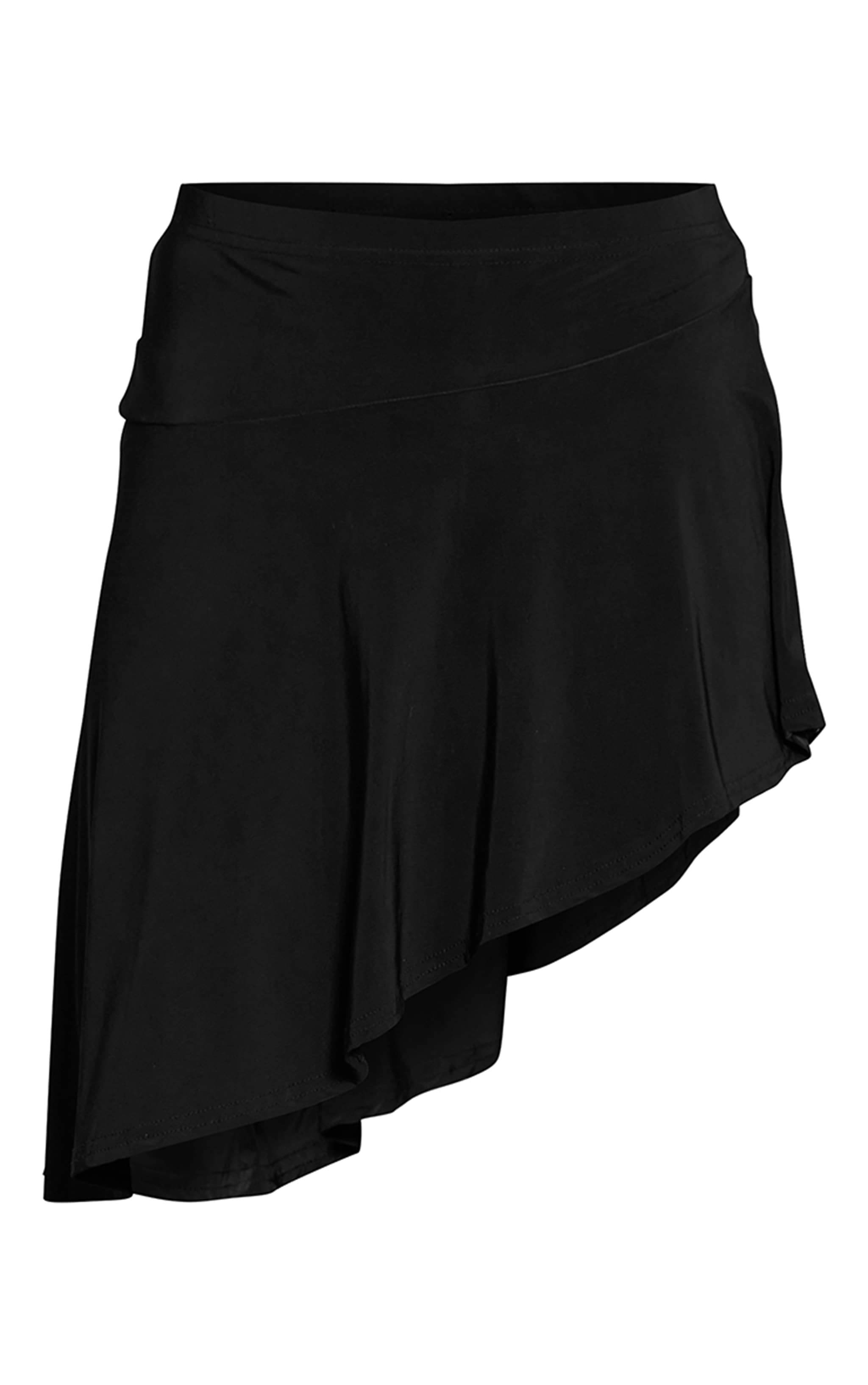 Black Slinky Asymmetrical Micro Mini Skirt