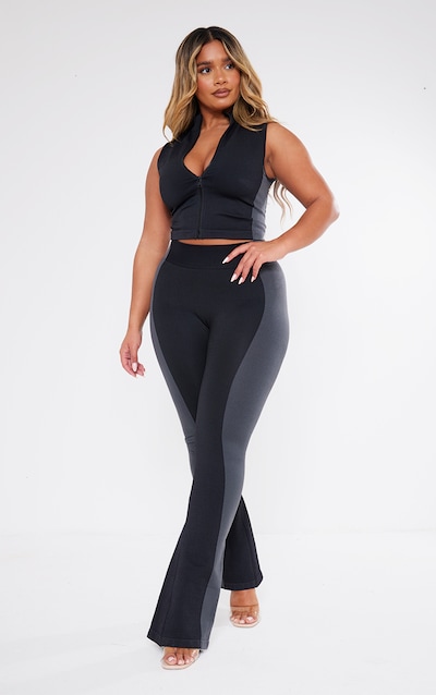 Shape Legging noir sans coutures contrastant à taille haute