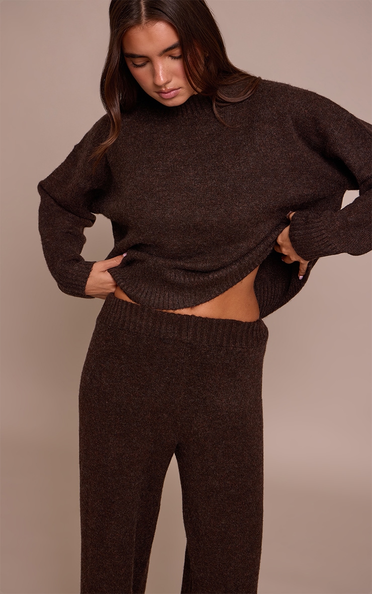 Chocolate Wide Leg Knitted Pants