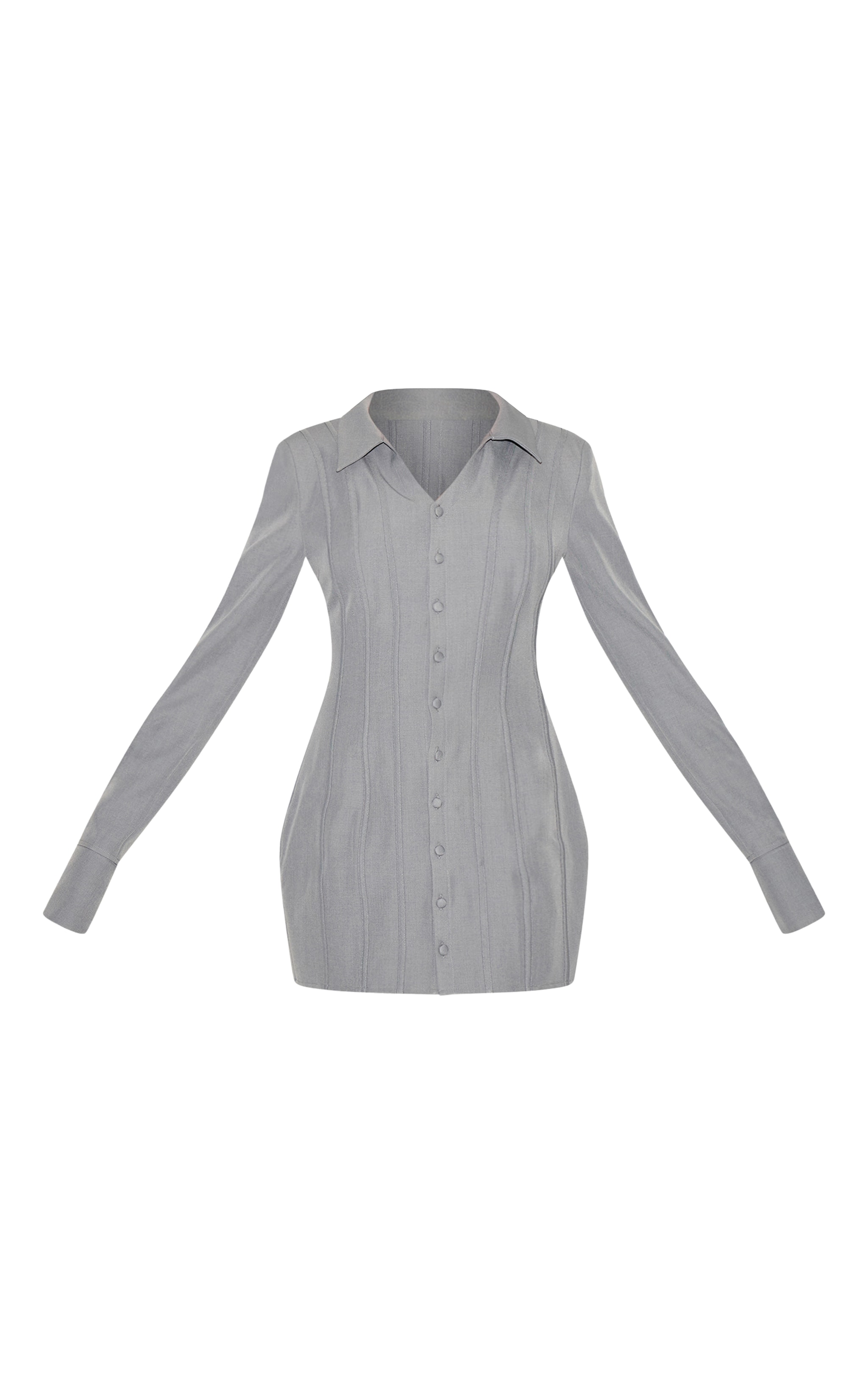 Petite Charcoal Tailored Woven Seam Detail Blazer Dress image 5