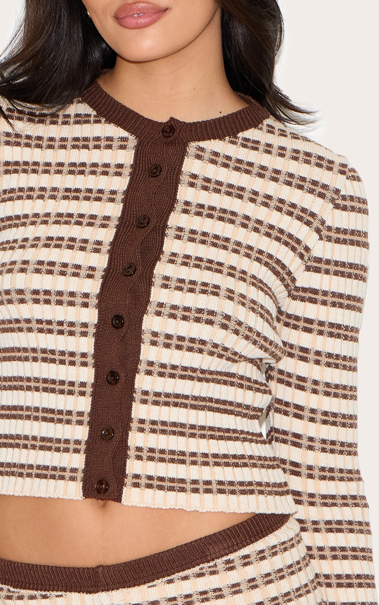 Chocolate Stripe Knitted Cardigan image 4