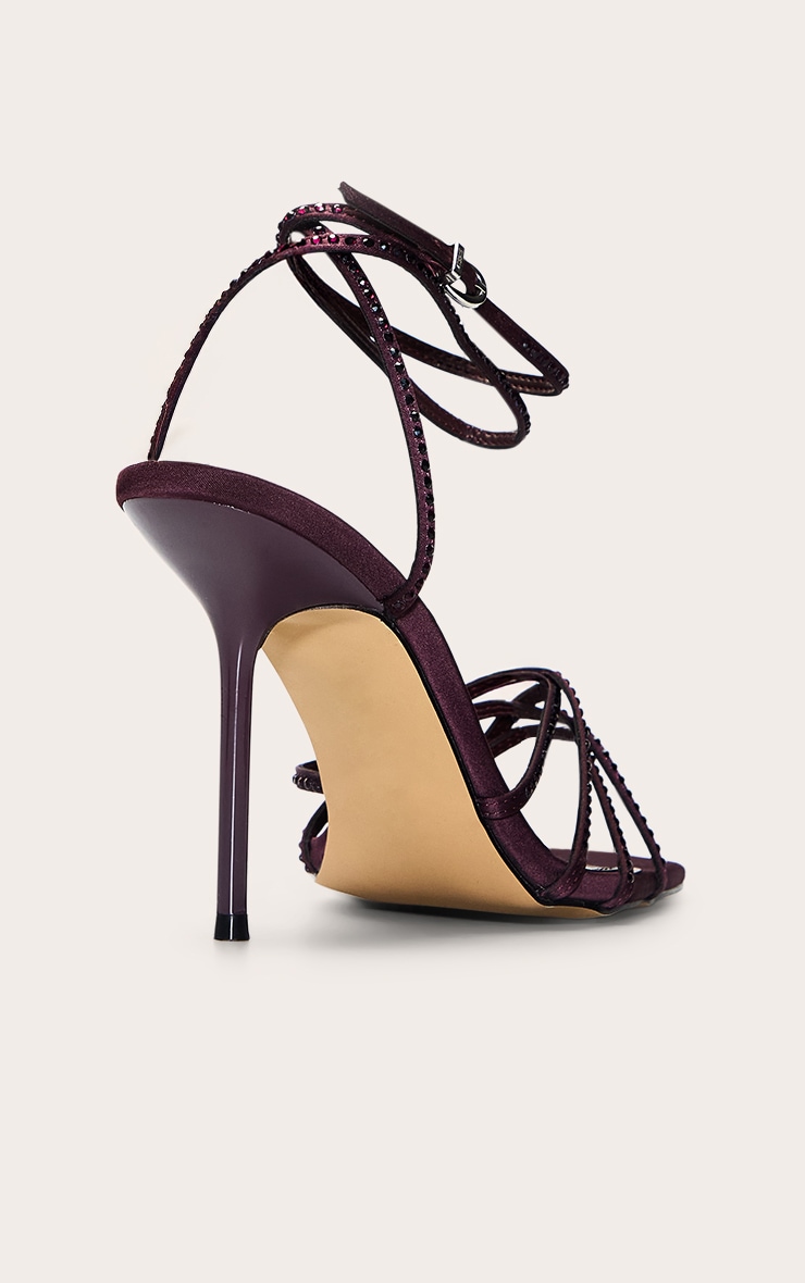 Plum Hot Fix Strappy Heeled Sandal image 4