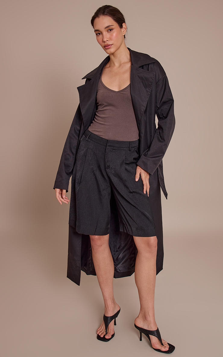 Chocolate Soft Cotton V Neck Vest Top image 3