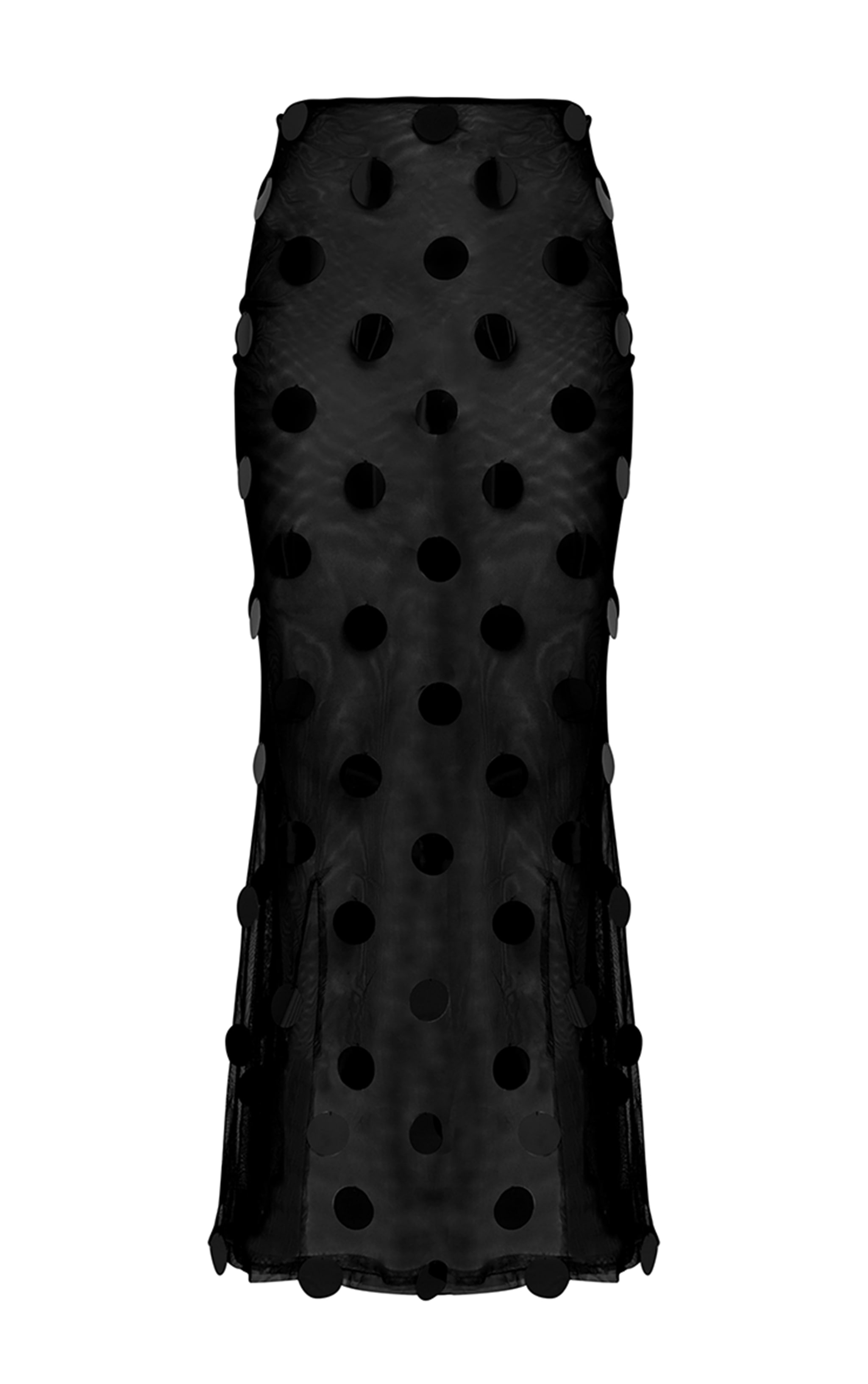 Jupe longue deluxe noire transparente à sequins en disques image 6
