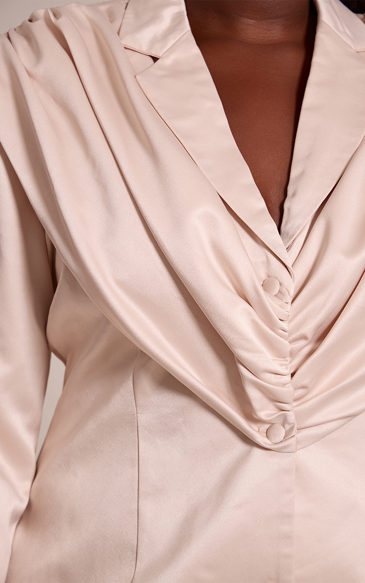 Plus Champgane Satin Pleated Blazer Dress image 4