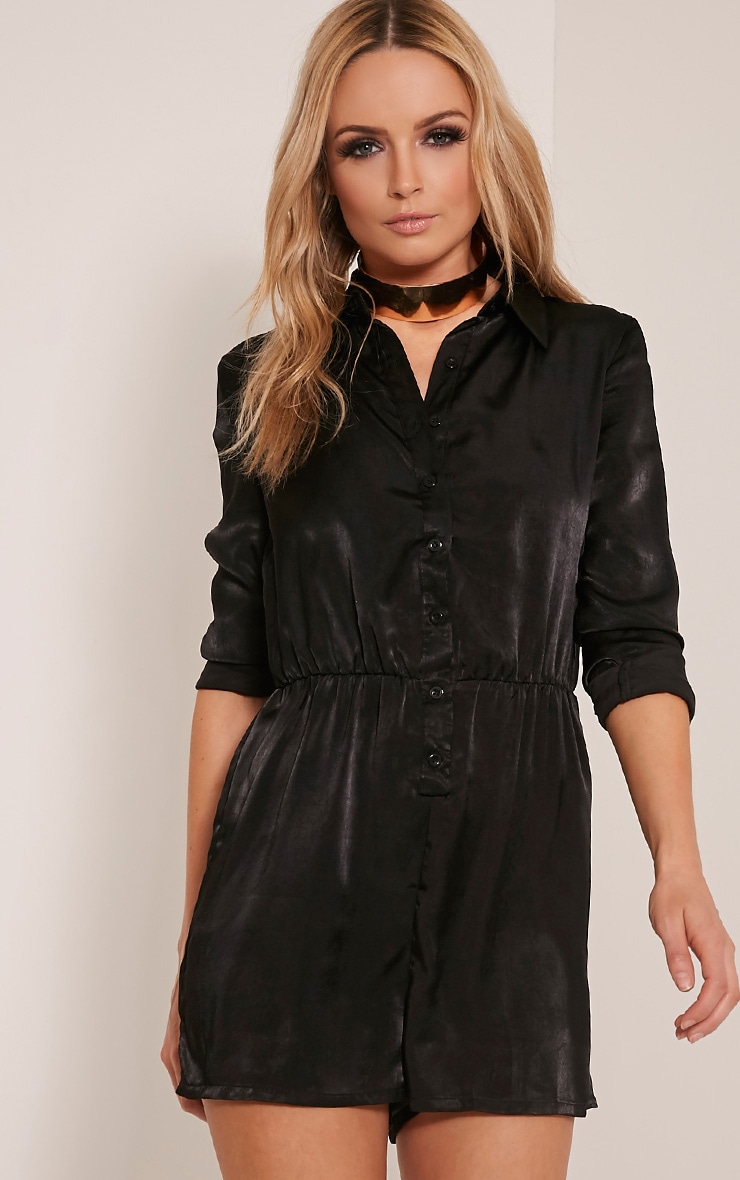 black silk playsuit