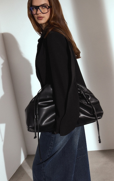 Sac pochette oversize en PU noir