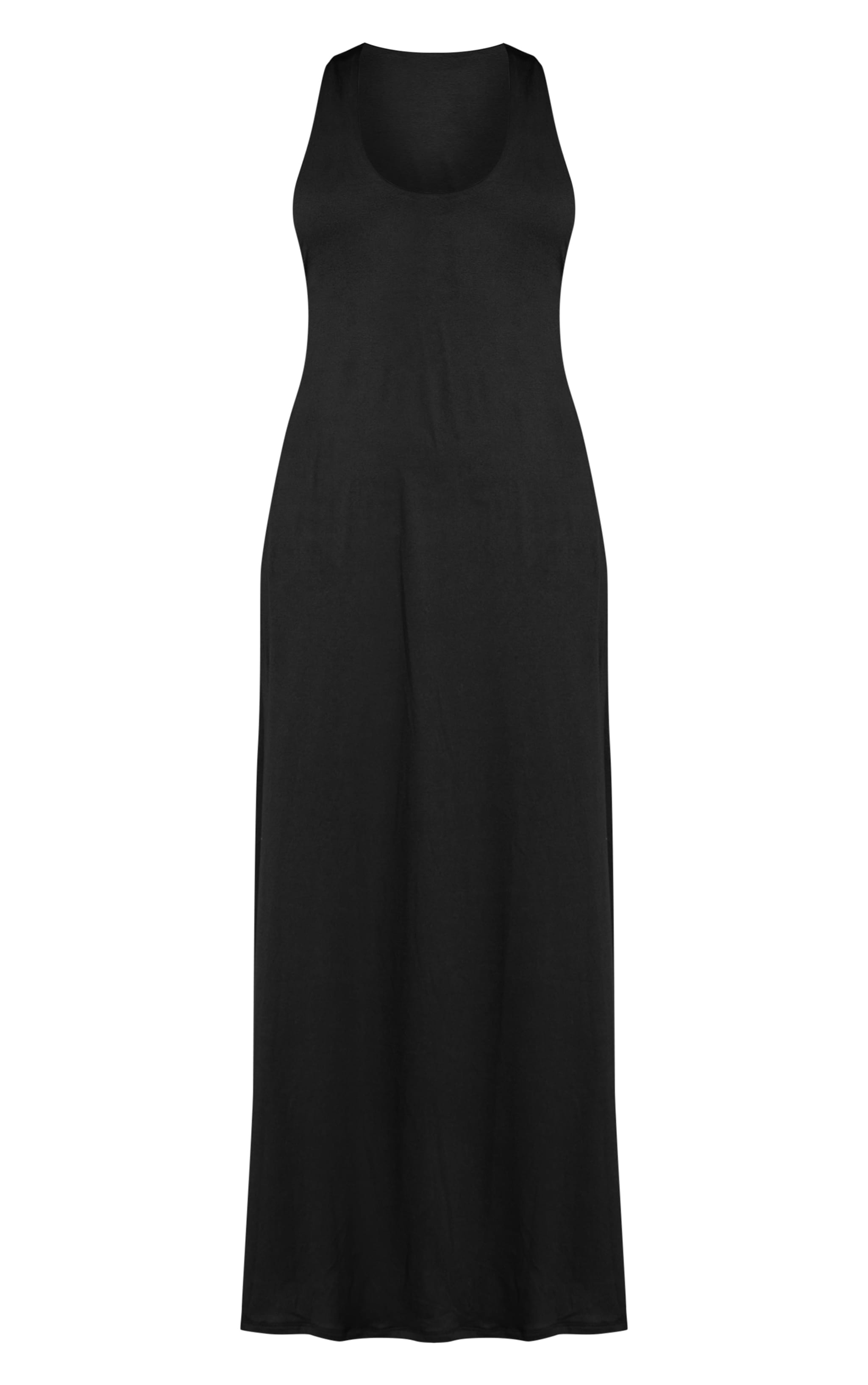 Black Soft Touch Scoop Neck Maxi Dress image 5