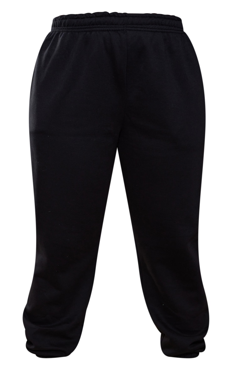 Plus Black Elasticated Casual Track Pants image 5