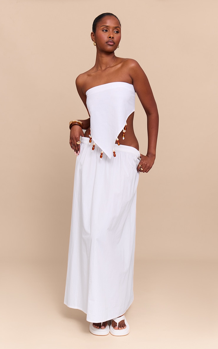 White Beaded Pointed Bandeau image 3