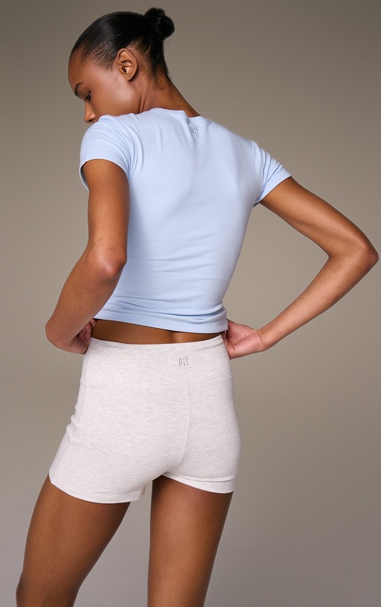 Grey Melange Soft Cotton Hot Pant image 3