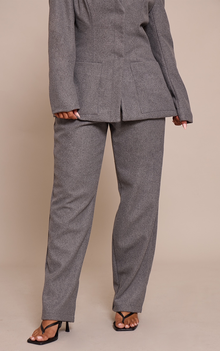 Shape Charcoal Wool-Look Wide Leg Pants image 2