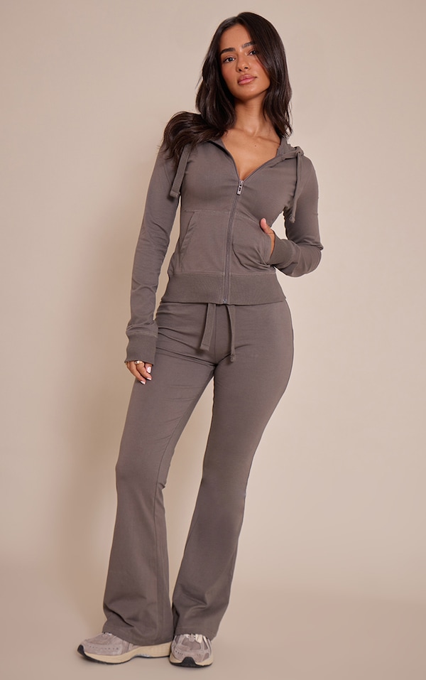 Petite Charcoal Low Rise Skinny Flare Pants