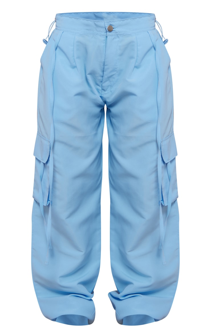 Petite Bright Blue Lightweight Shell Low Rise Cargos image 1