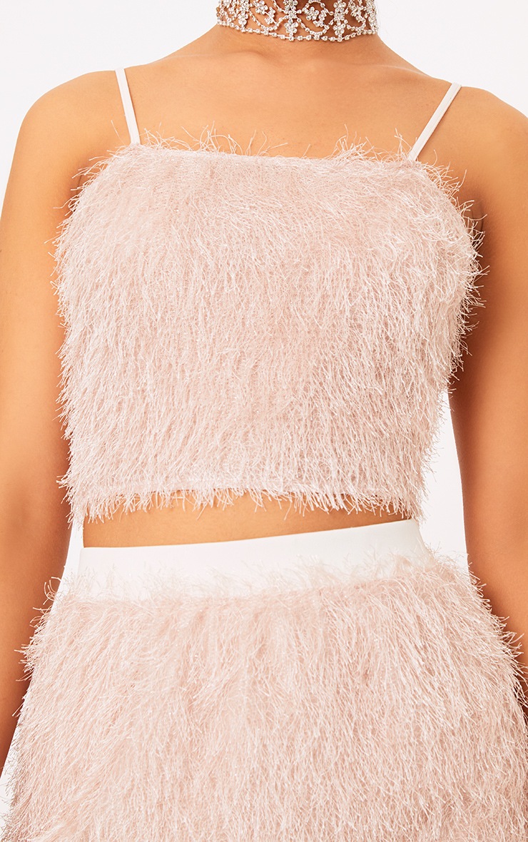 pink fringe crop top