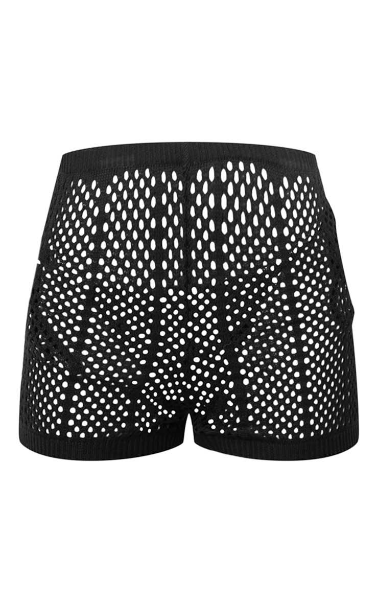Black Crochet Booty Shorts Knitwear PrettyLittleThing
