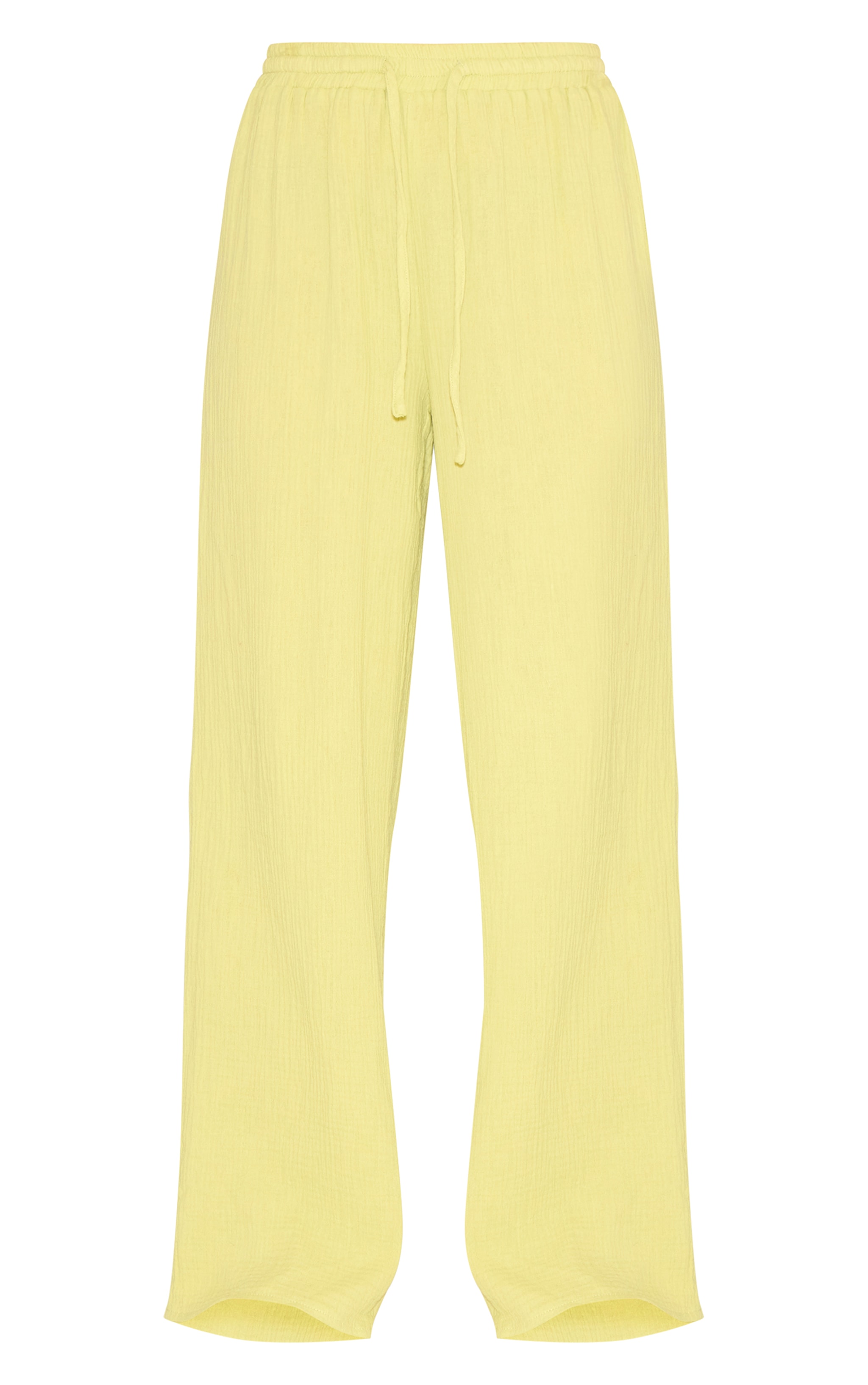 Pantalon large en étamine texturée chartreuse image 5