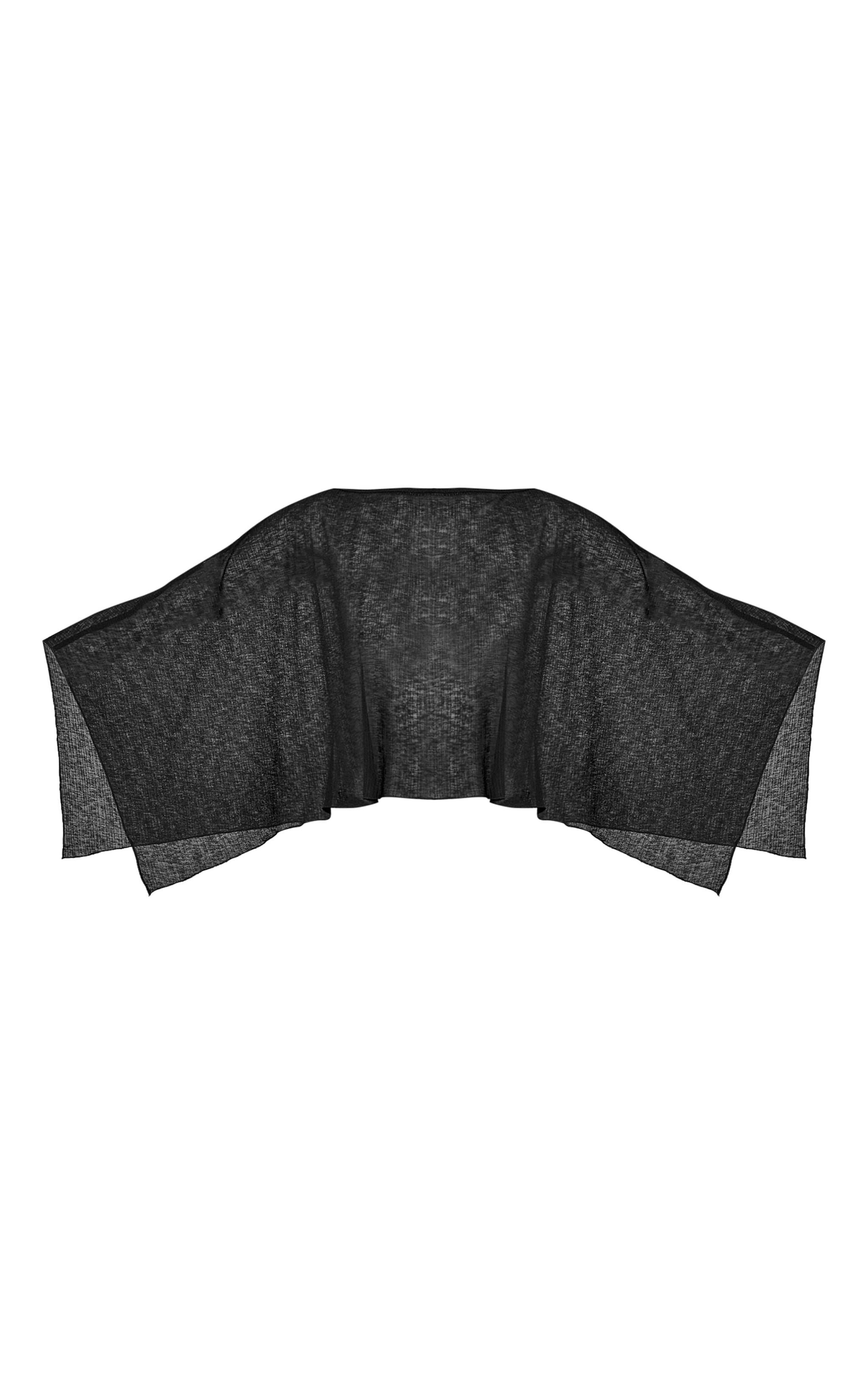 Top long style cape asymétrique en mesh dévoré côtelé chocolat image 5