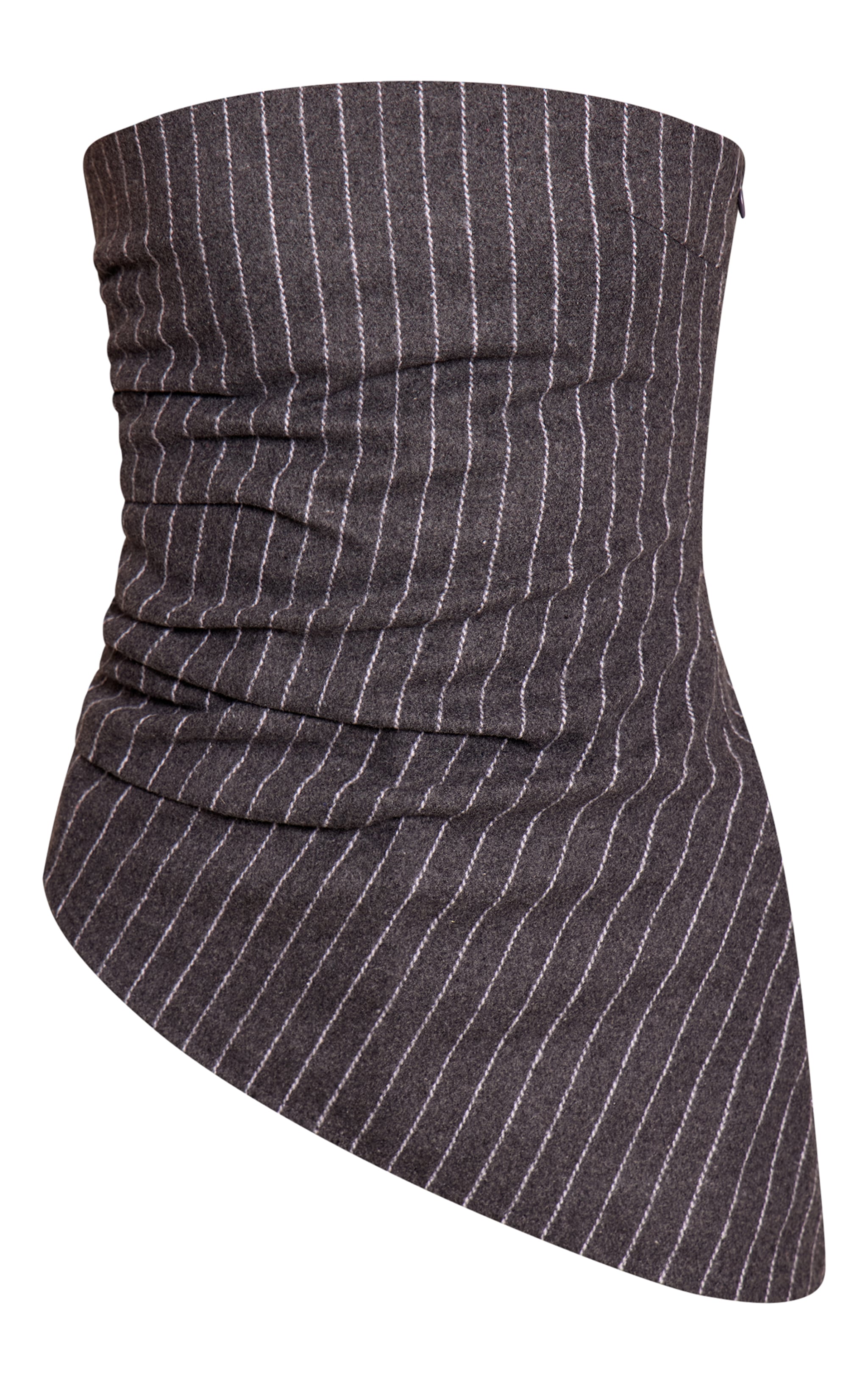 Top bustier de tailleur tissé gris charbon image 5