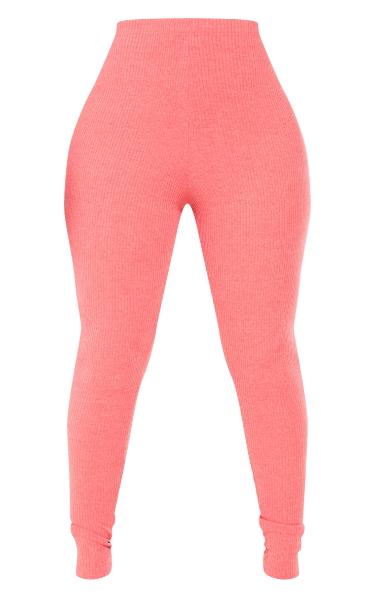 Shape Bright Red Marl Ribbed Leggings image 5