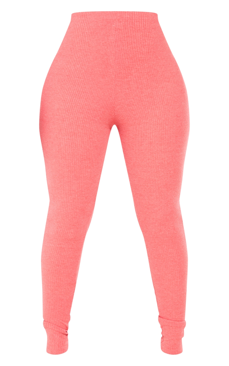 Shape Bright Red Marl Ribbed Leggings image 5