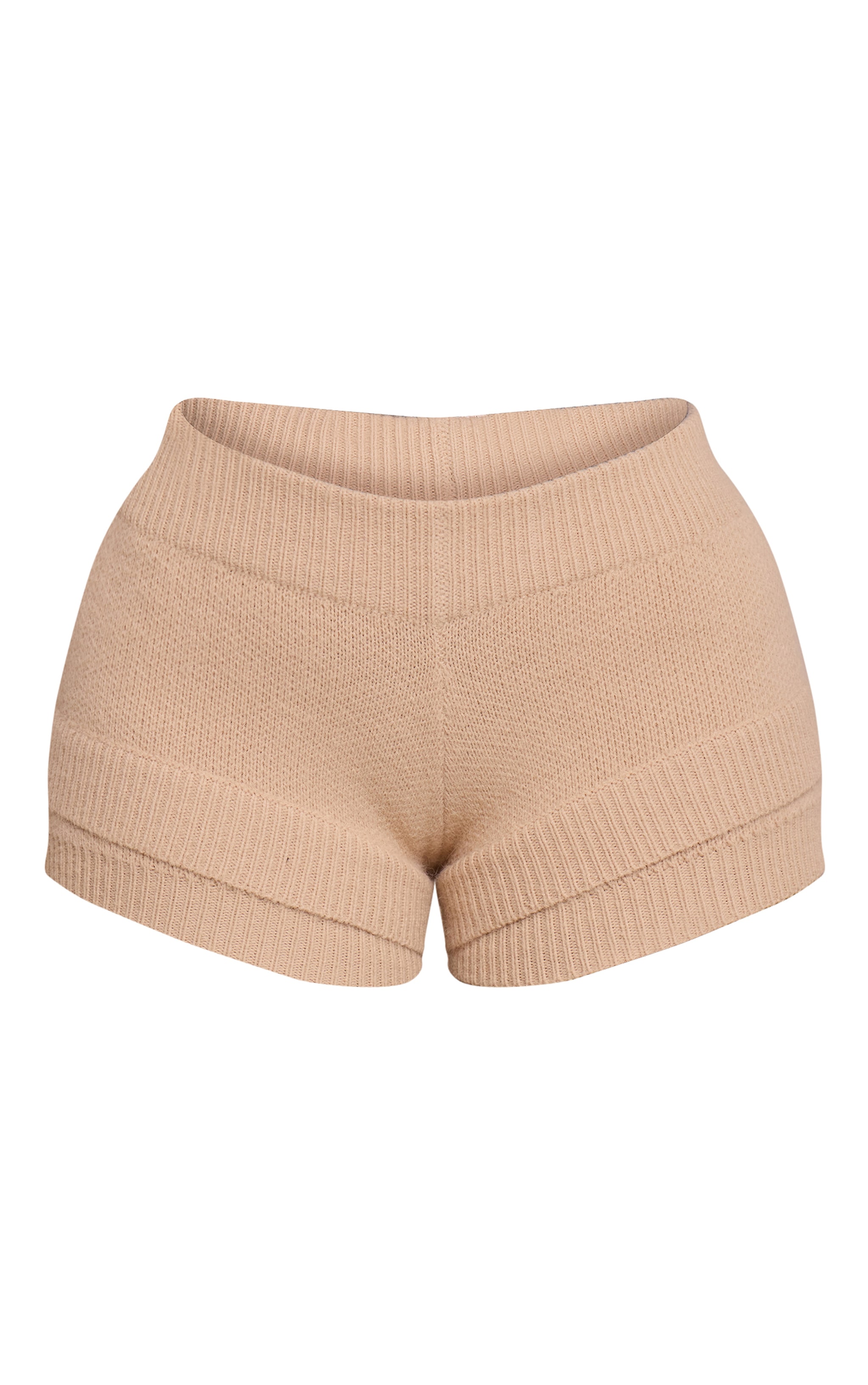 Petite Oatmeal Rib Detail Knitted Mini Shorts image 6