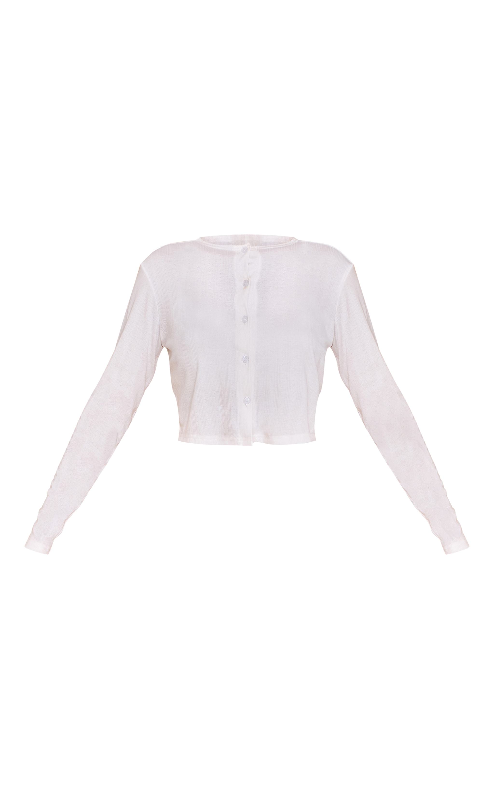 White Pointelle Pj Cardigan image 5