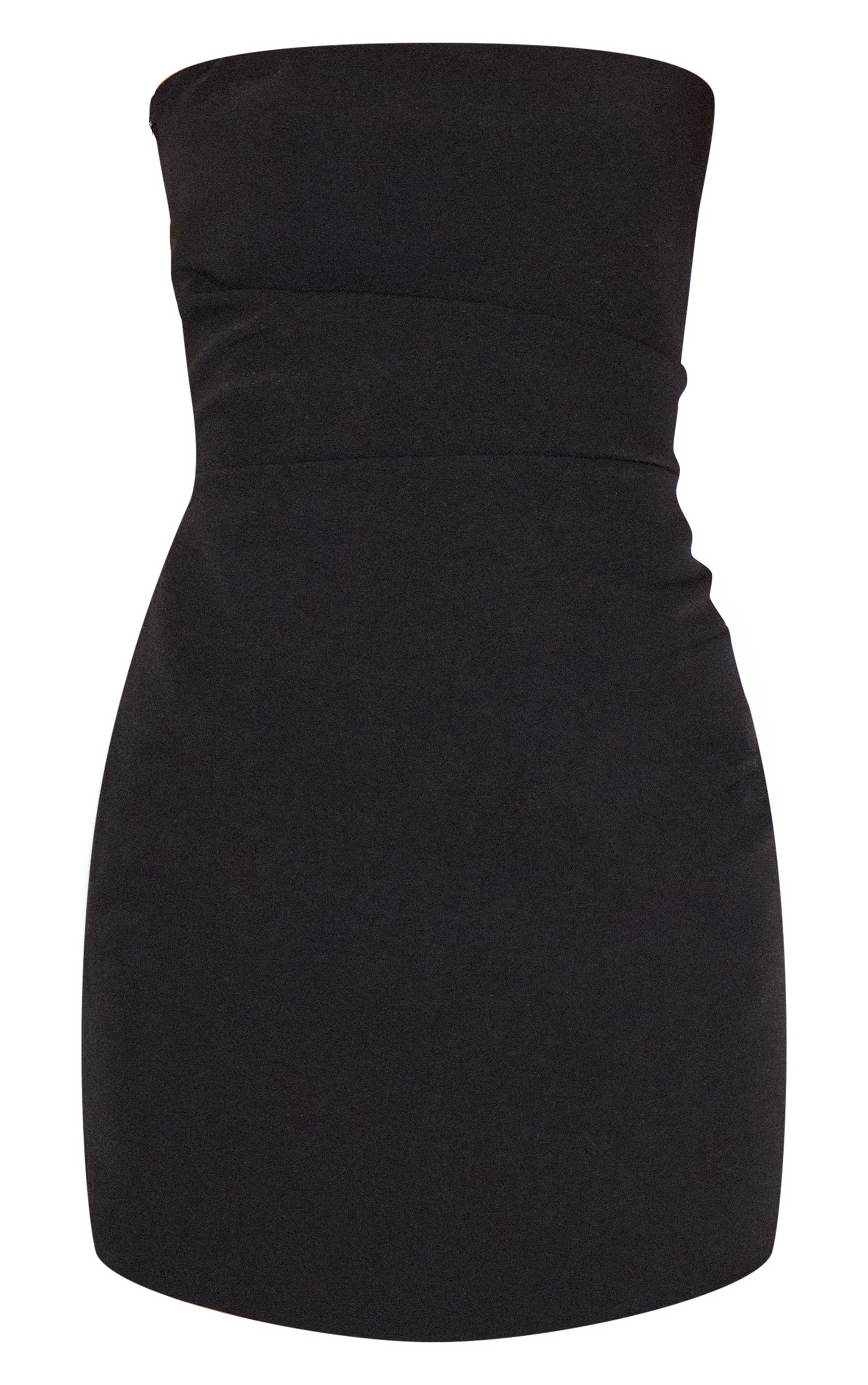 Black Bandeau Ruched Mini Dress image 1