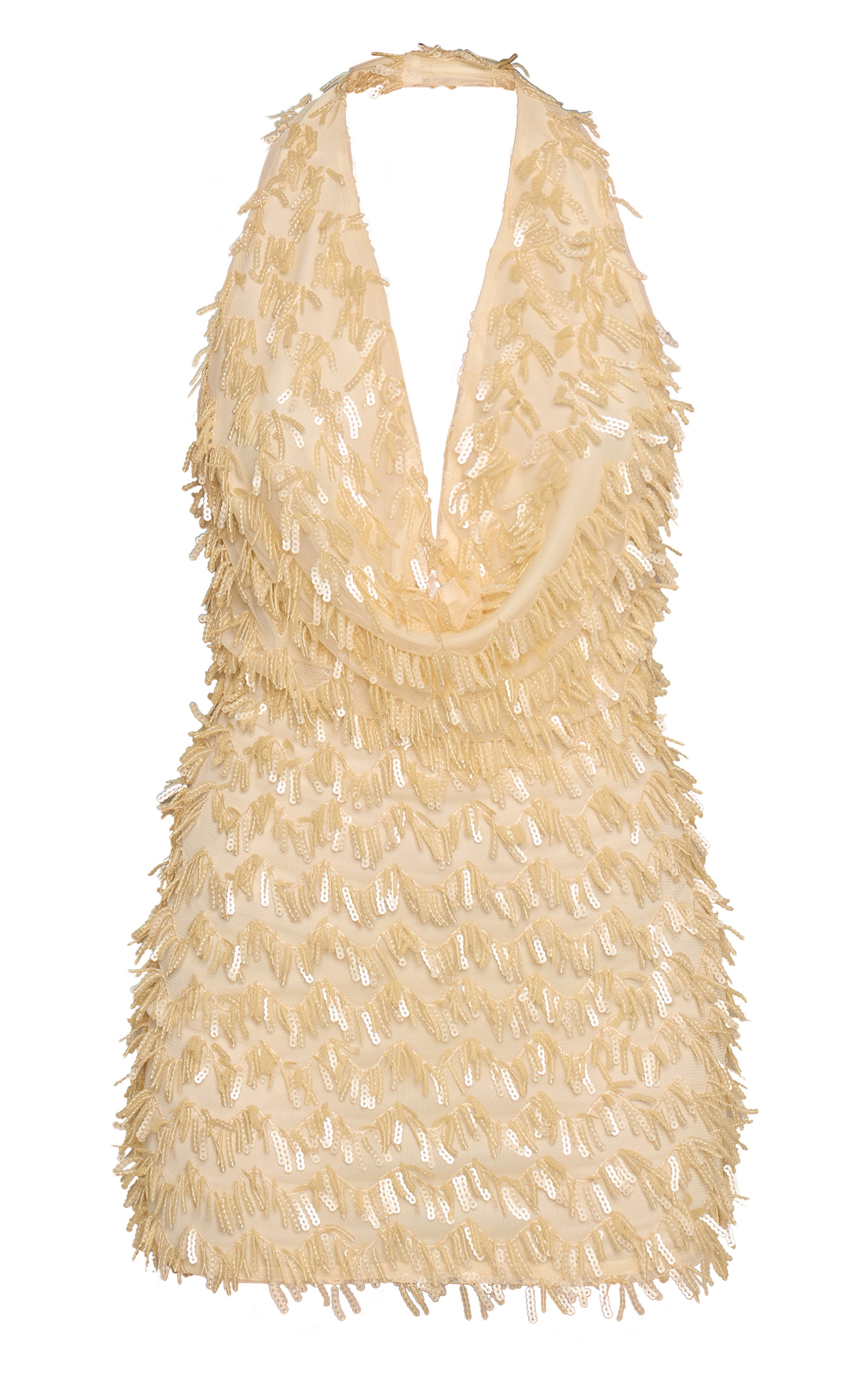 Lemon Sequin Cowl Neck Mini Dress image 5