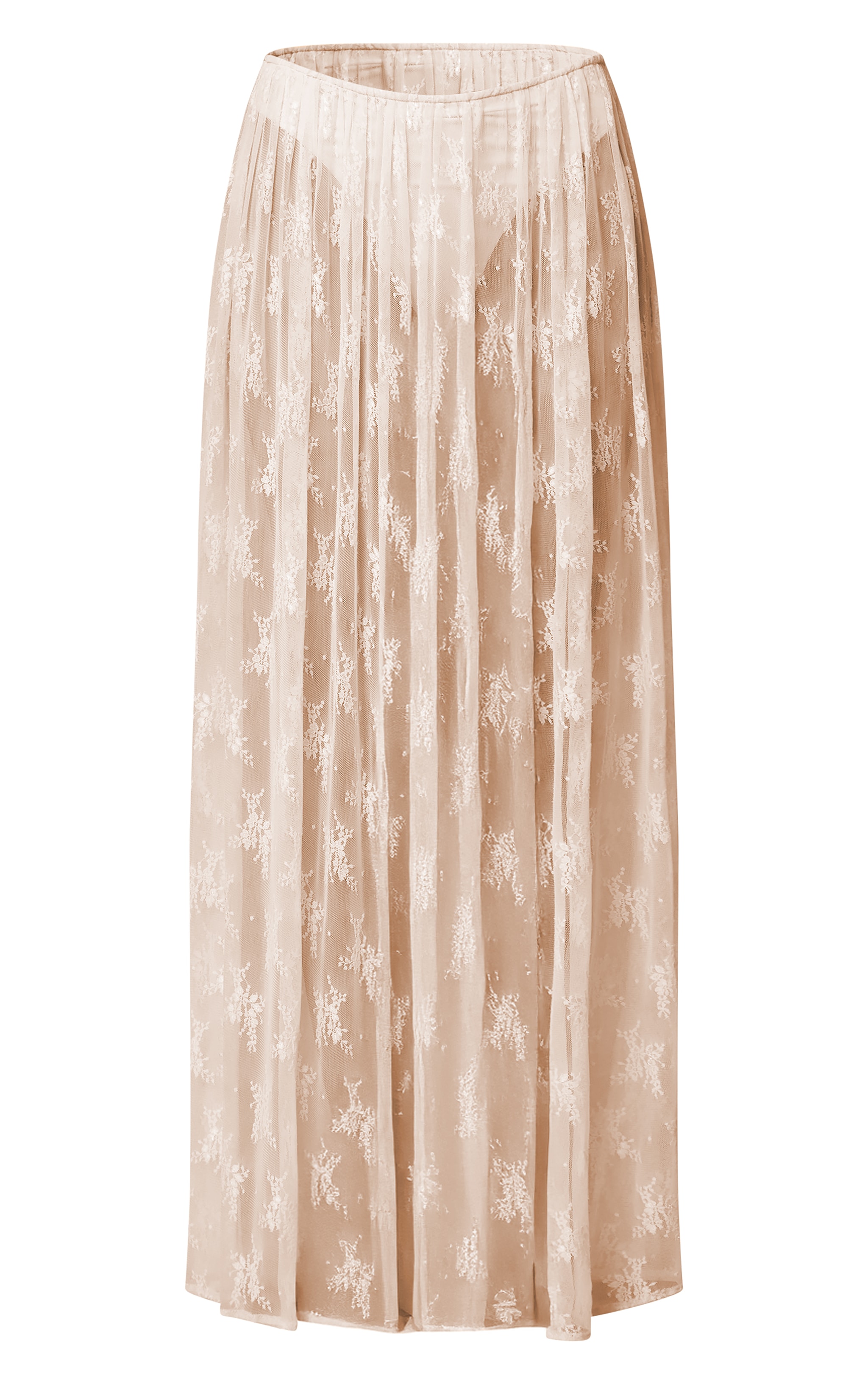 Almond Sheer Lace Maxi Skirt image 5