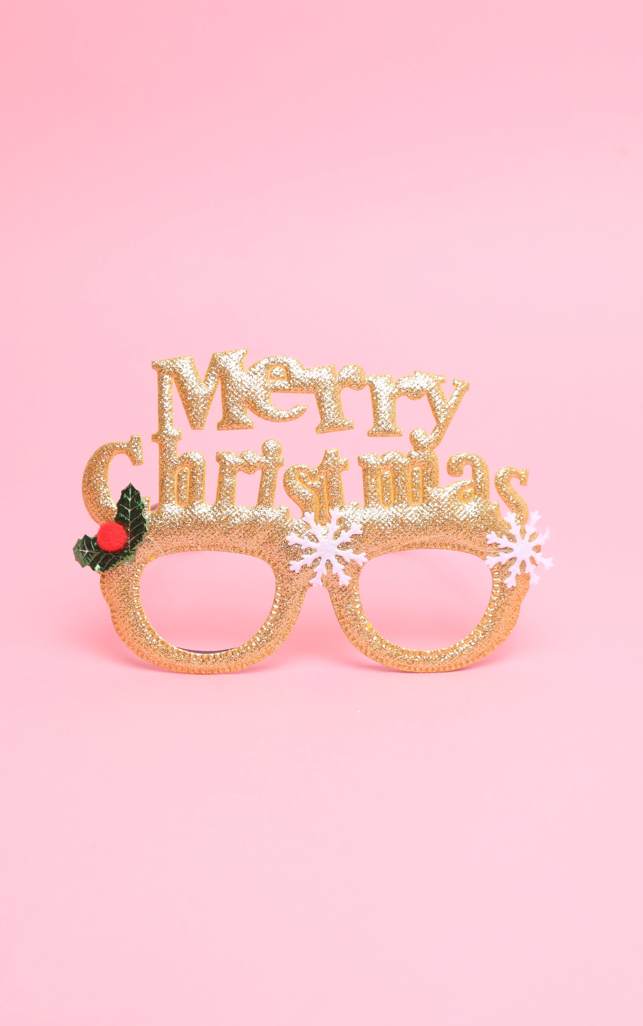 Gold Merry Christmas Novelty Glasses