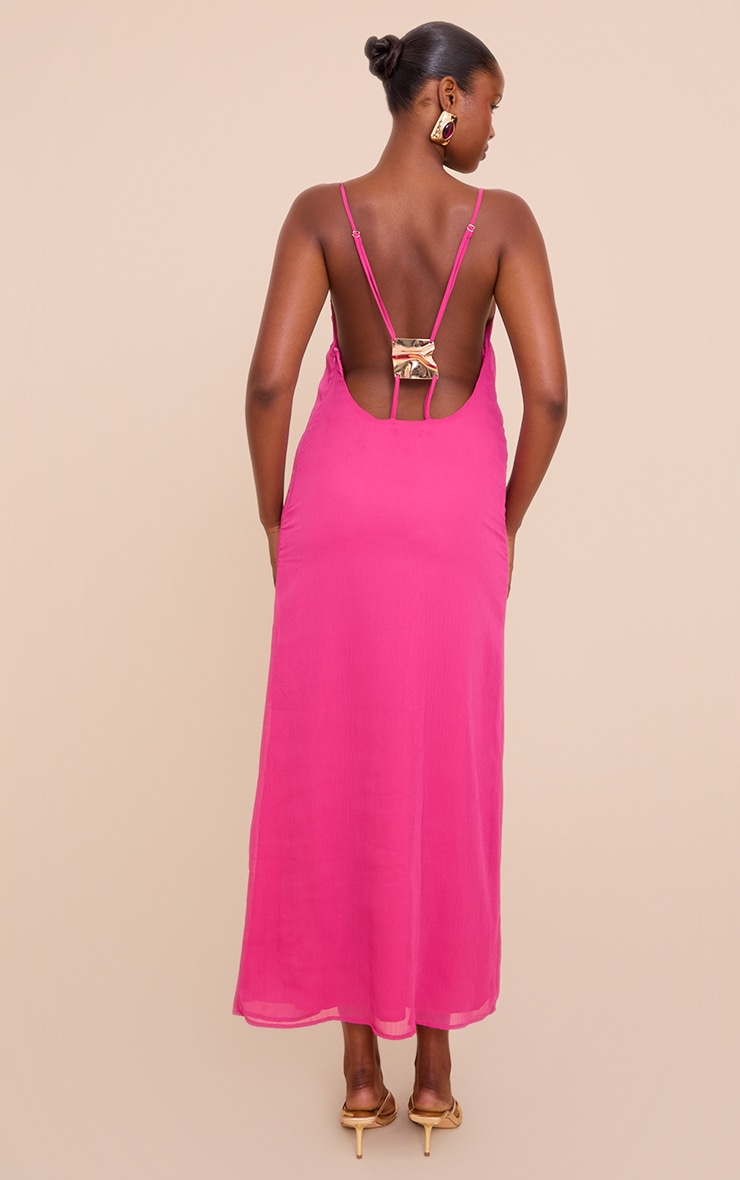Pink Woven Cami Trim Detail Maxi Dress image 1