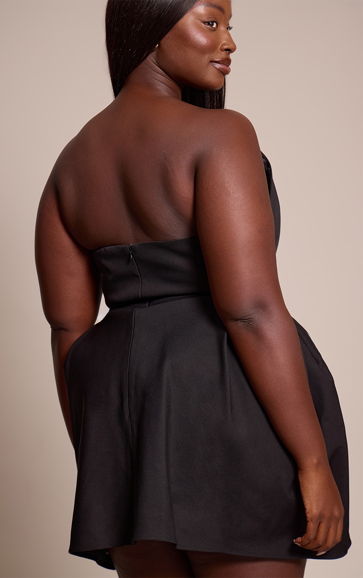 Plus Premium Black Woven Tulip Skirt Bandeau Mini Dress image 2