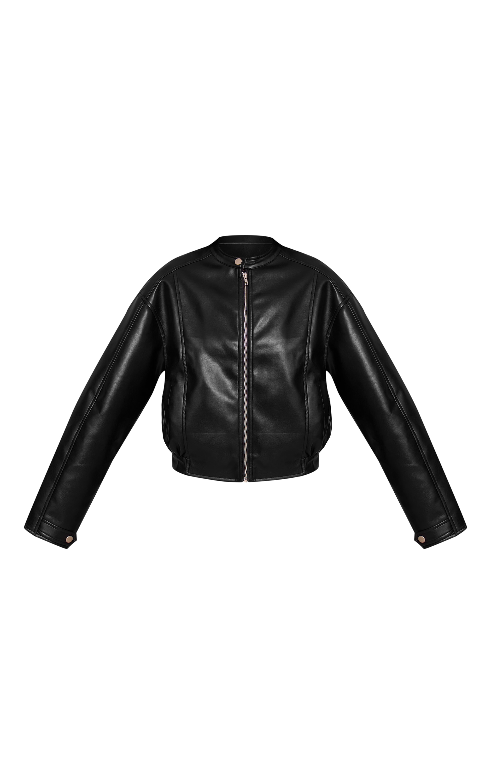 Black Soft Faux Leather Jacket image 5