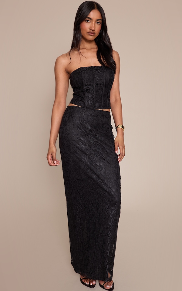 Black Lace Maxi Skirt 