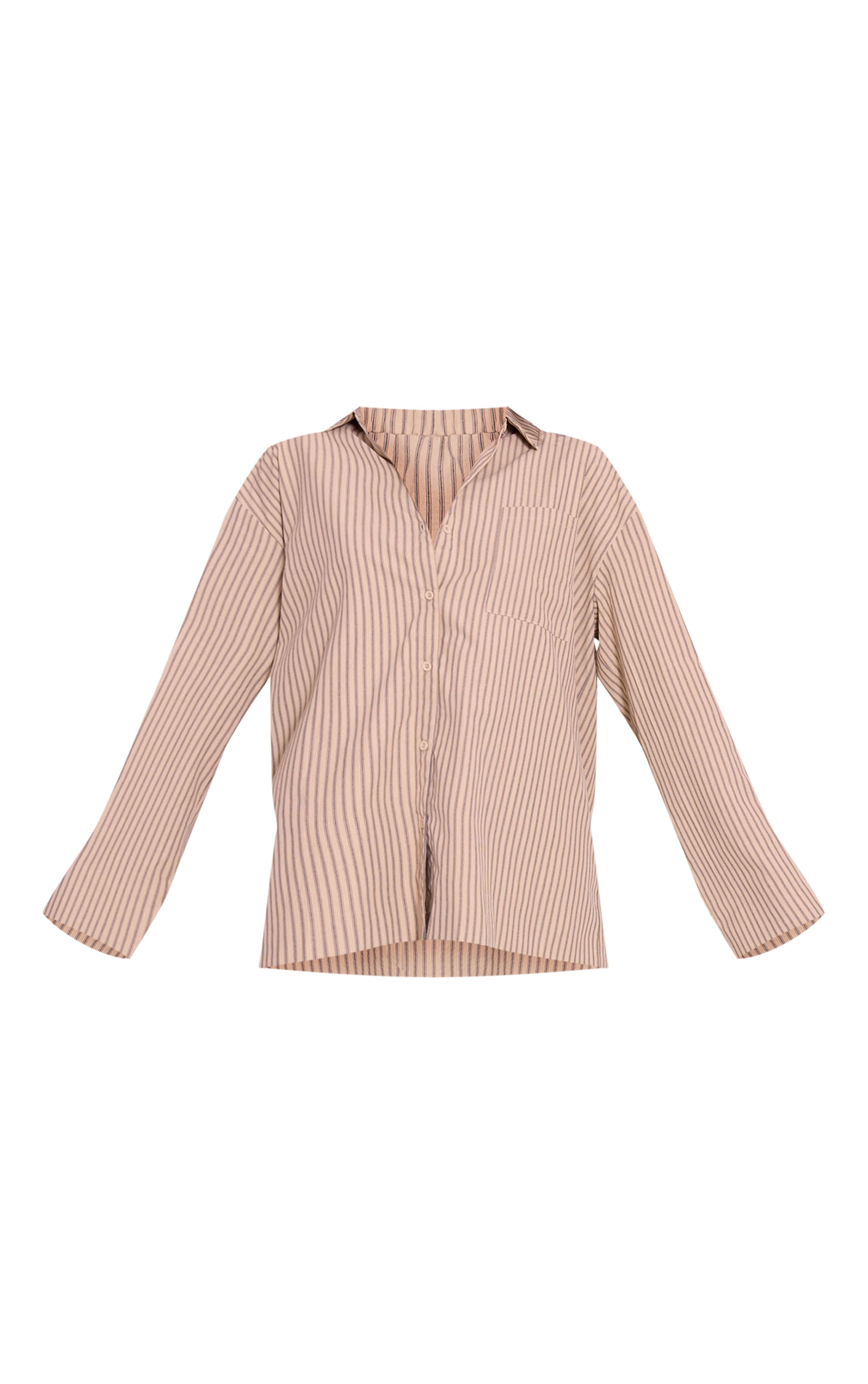 Stone Pinstripe Oversized Shirt image 5