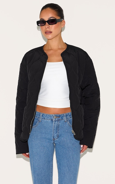 Veste matelassée noire à zip