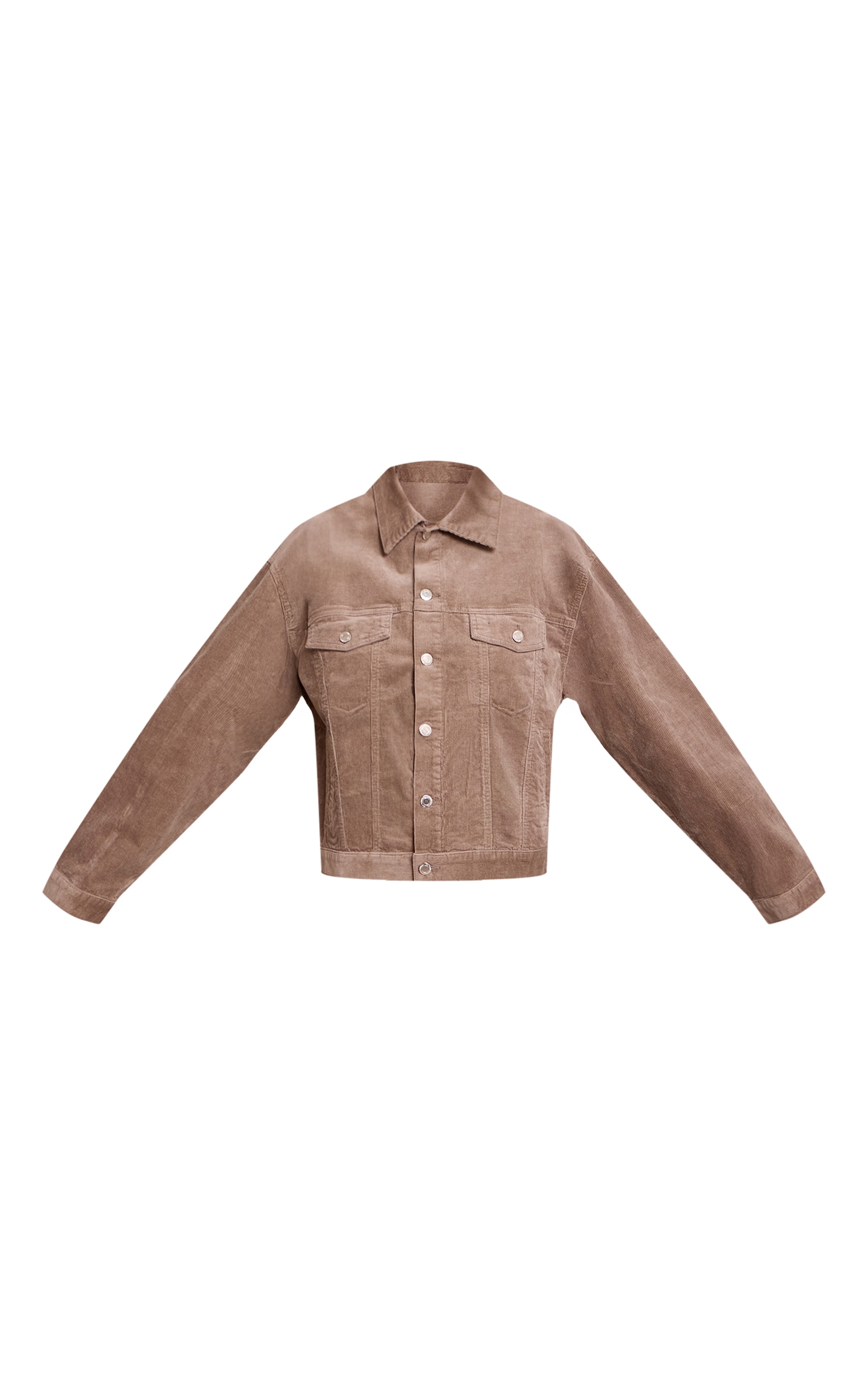 Taupe Cord Classic Boxy Denim Jacket image 5