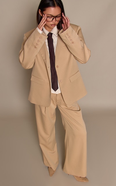 Stone Tailored Woven Wide Leg Pleated Pant