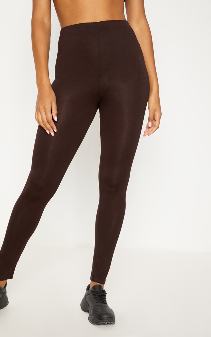Brown Basic Jersey Legging PrettyLittleThing