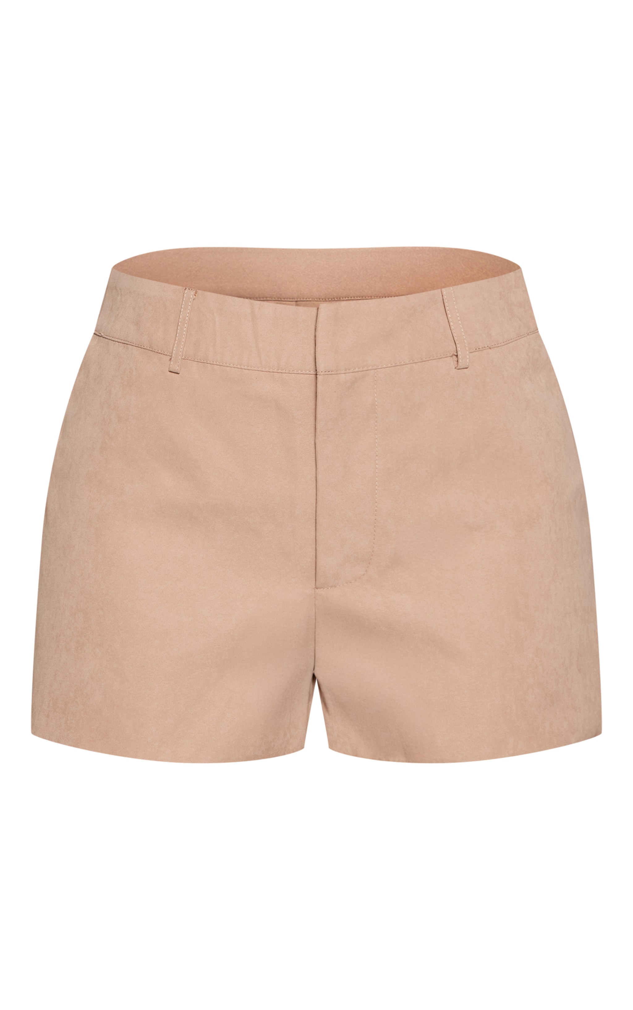 Petite Beige Peachskin Tailored Shorts  image 6