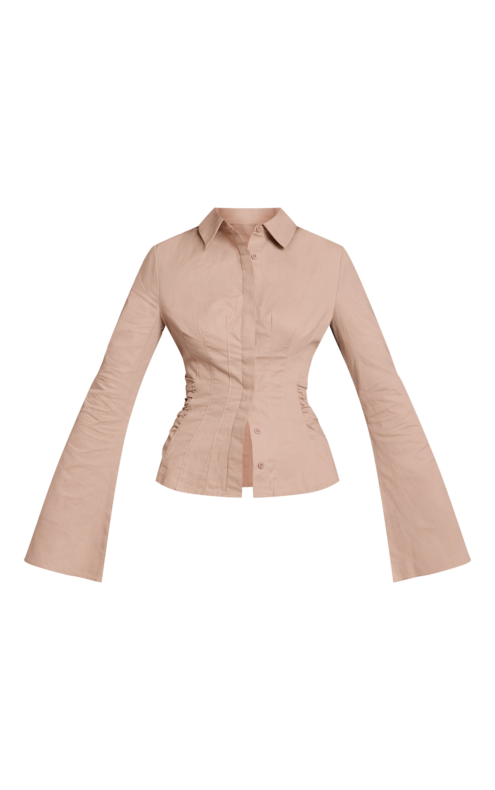 Stone Ruched Waist Detail Flared Sleeve Shirt image 5