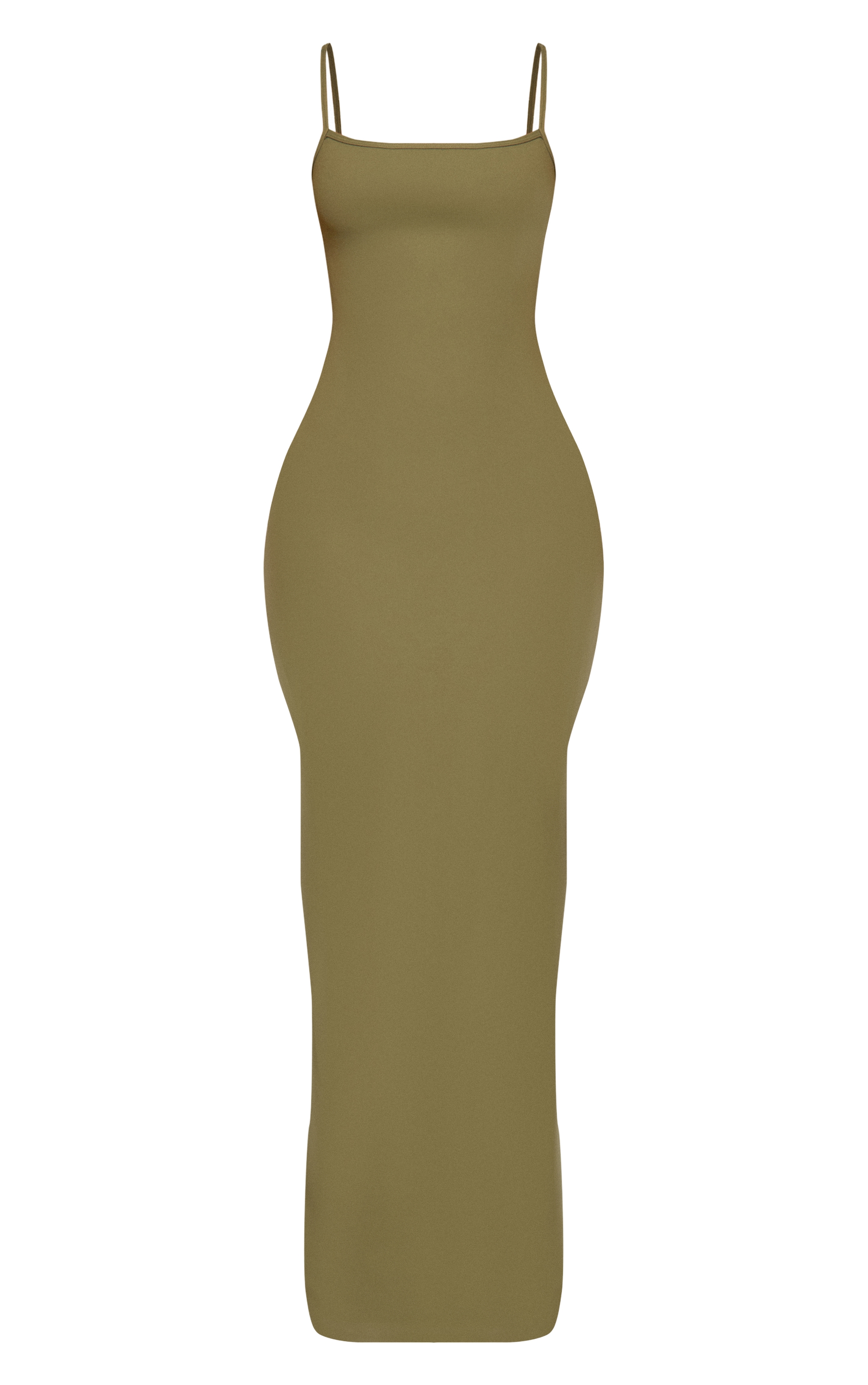 Petite Dark Olive Snatched Sculpt Strappy Maxi Dress image 5