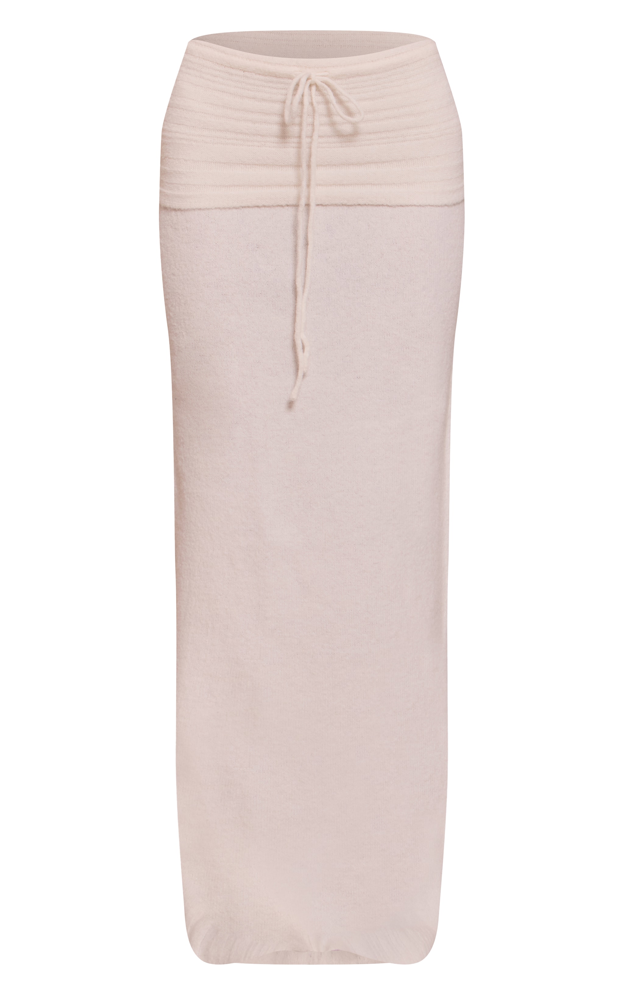 Cream Rib Soft Knit Fold over Maxi skirt image 5